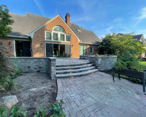 Paver Patio Installation With Front Steps